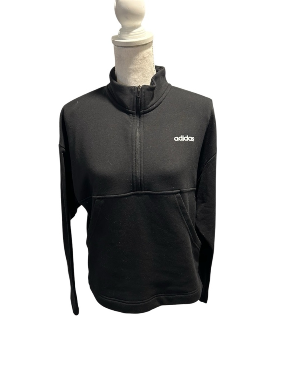 {adidas} Black Cropped Logo Sweatshirt